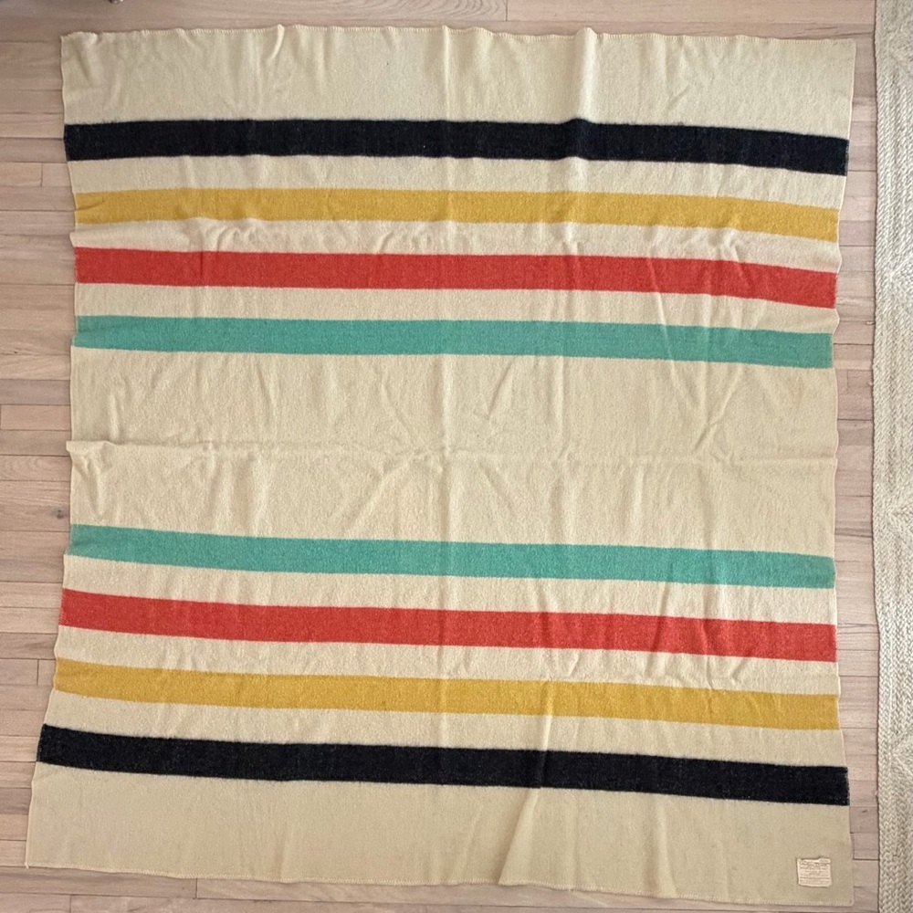 Vintage Striped Wool Blanket - Picture 2 of 7